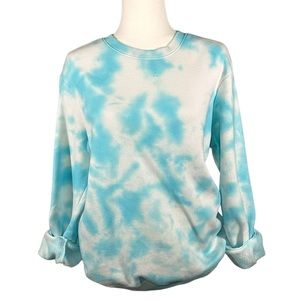 H&M Blue and White Tie Dye Crewneck Sweatshirt - Size Small